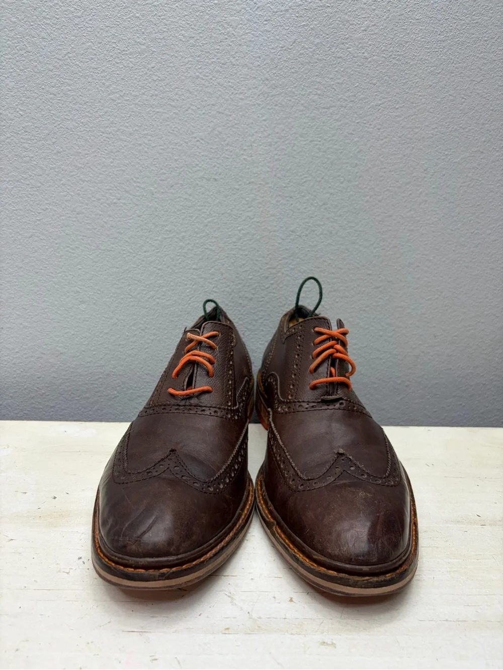 Cole Haan Brown Leather Colton Wingtip Oxford Shoes Size 10